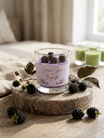 Dekoratif Böğürtlen Kokulu Bardak Mum 110 Gr