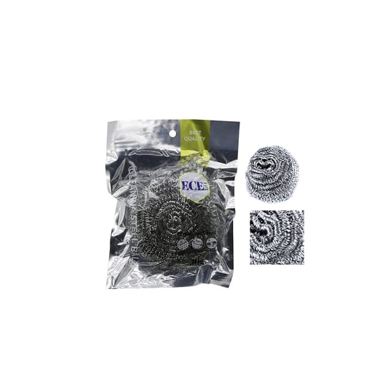 Ece Life Ec-202 ( 40 Gr ) Endüstriyel Bulaşık Ovma ( Top Teli ) ( %100 Paslanmaz Çelik ) ( Sert Yüzeyler için Temizlik Topu )
