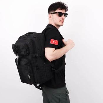 45 Litre Lazer Kesim Outdoor Sırt Çantası – Siyah