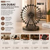 İ12-253 ( Büyük ) Aın Dubai Metalik Dönme Dolap Biblosu & Dekoratif Süs Eşyası ( Krom & Bakır )