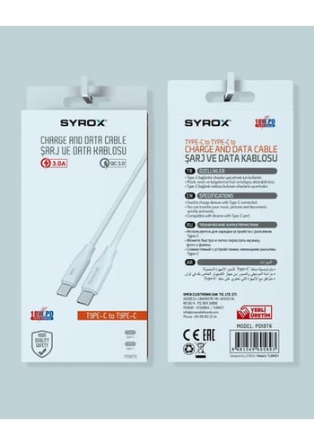 SYROX PD18TK TYPE-C TO TYPE-C KABLO