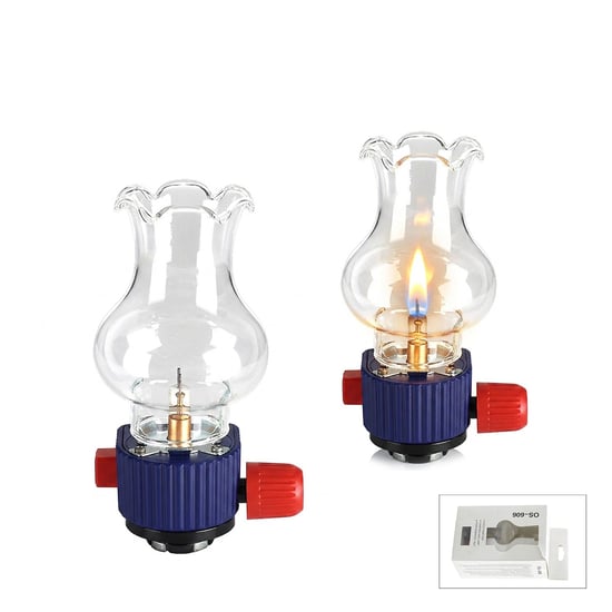Hasuba Hs-346 909-so Os-606 Dekoratif Gaz Lambası ( Gaz Kartuş Uyumlu ) Taşınabilir & Cam Hazneli Isıya Dayanıklı