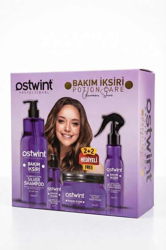 Ostwint Care Premium 4'lü 1200 Ml Komple Saç Bakım Seti Silver - Glamosous Shine