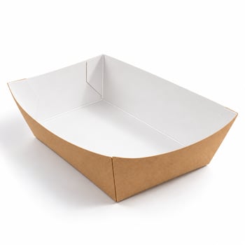 Kraft Karton Tava – Gıda Servis ve Paketleme Kabı 16,7x9,6x5 Cm