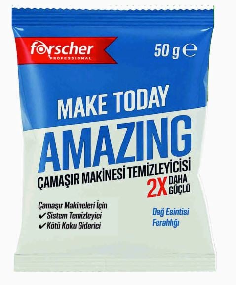 Forscher Make Today Amazing Çamaşır Makinesi Sistem Temizleyici ve Kötü Koku Giderici 50 G