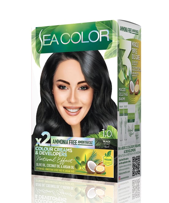 Sea Color Natural Effect Set Boya Amonyaksız 1.0 Siyah