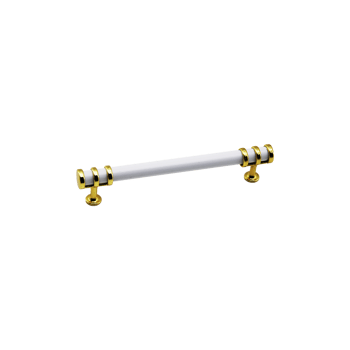 -941 ( 12.8cm ) ( Yüzük Altın & Kulp Beyaz ) Boru Çekmece Kulp