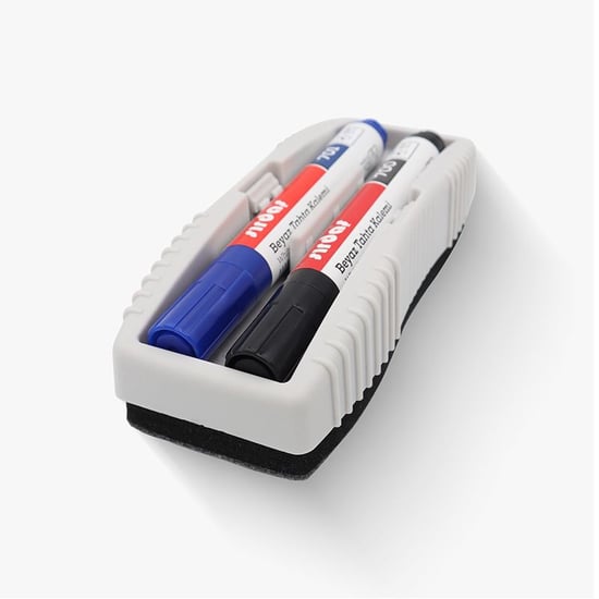 Sırdaş Beyaz Tahta Silgi Seti + 2 Adet Tahta Kalemi