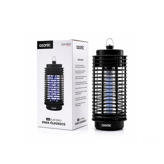 Asonic S24 Pro ( 4w & Siyah ) Kokusuz Taşınabilir Led Mavi Işıklı Sinek Öldürücü