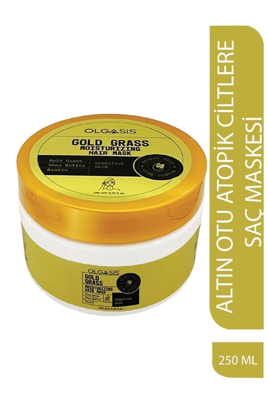 Olgasis Gold Grass Hair Mask |kepek & Sedef Karşıtı Saç Maskesi-biotin, Ölmez Altın Otu & Shea Butter 250 ml