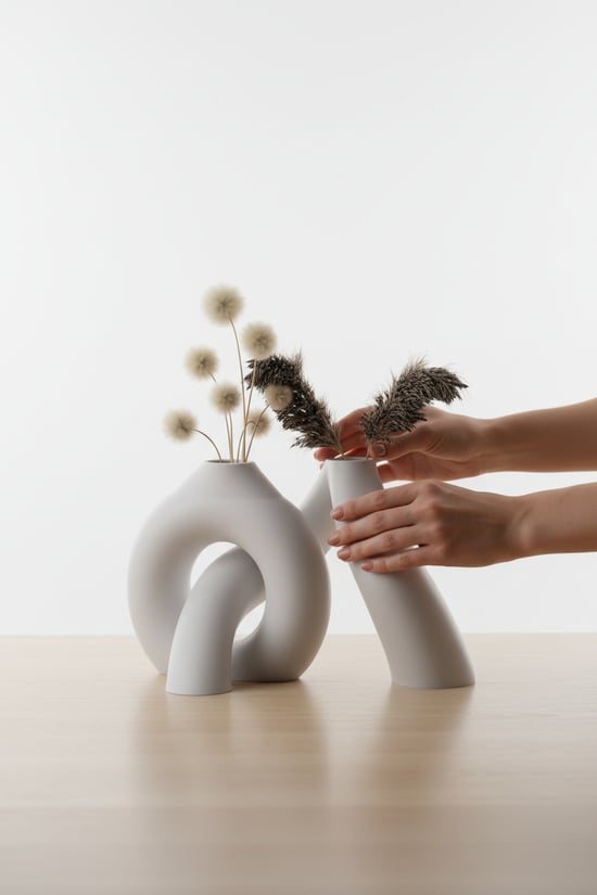 Birbirine Geçmeli Tasarım Vazolar