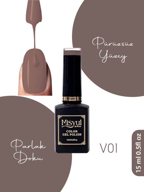 Misyul Uv Led Kalıcı Oje Nail Art 15 Ml Vitray Serisi V01