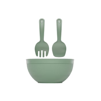Dünya-10730-999 ( 3pcs ) Derin Salata Seti Plastik ( 4000ml Kase & Çatal & Kaşık )