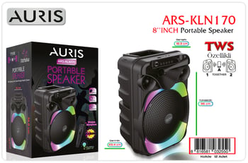 Auris Ars-kln170 10w 8 İnç Kablosuz Mikrofonlu Rgb Bluetooth Hoparlör