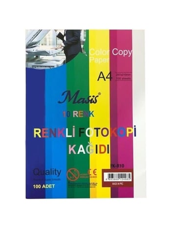 Masis A4 Renkli Fotokopi Kağıdı 100lü 10 Renk