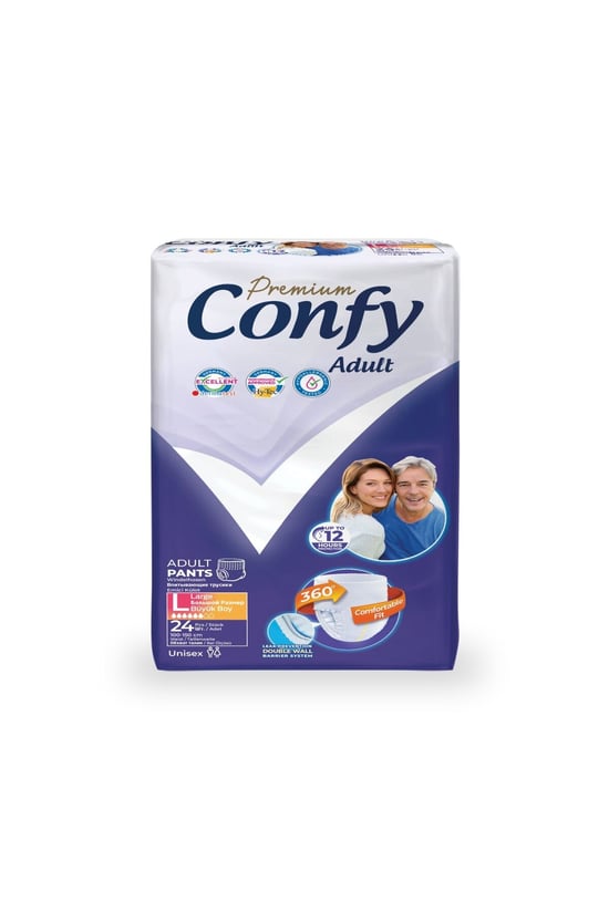 Confy Adult Premium Yetişkin Külot Bezi Large 24 Adet