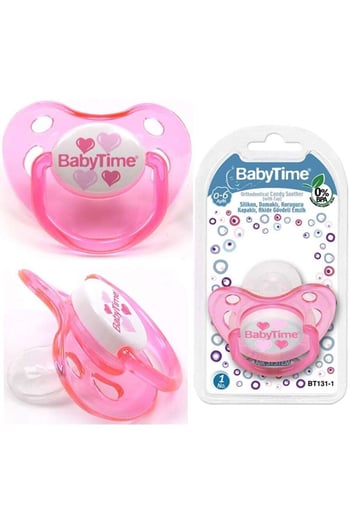 Babytime Silikon Damaklı Koruyucu Kapaklı Akide Gövdeli Emzik No 3
