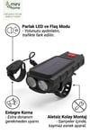 Pt-6020 Usb Şarjlı Solar Enerjili Ledli Bisiklet ve Scooter Feneri Su Geçirmez Far