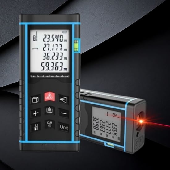 Buffer® Profesyonel 40 Metre Dijital Lazer Metre Ölçüm Cihazı-lcd Ekranlı,su Terazili,pisagor Ölçüm