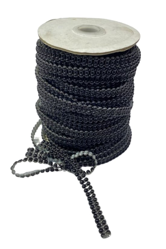 Dikilebilir Sıralı İnci En 1 Cm Siyah 10 Metre