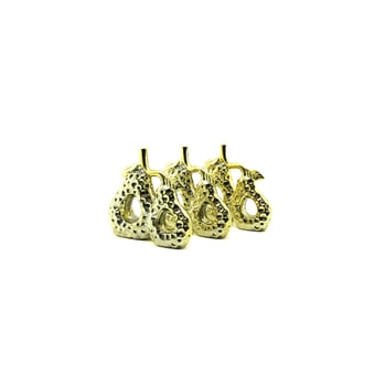 İ12-164 ( Çift Armut & Orta ) ( Gold & Seramik ) Biblo & Dekoratif Süs Eşyası