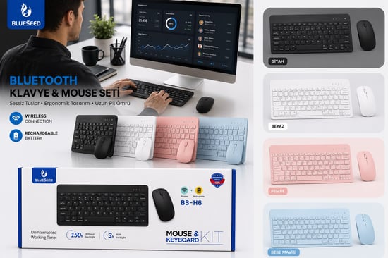Bluetooth Klavye-mouse Seti