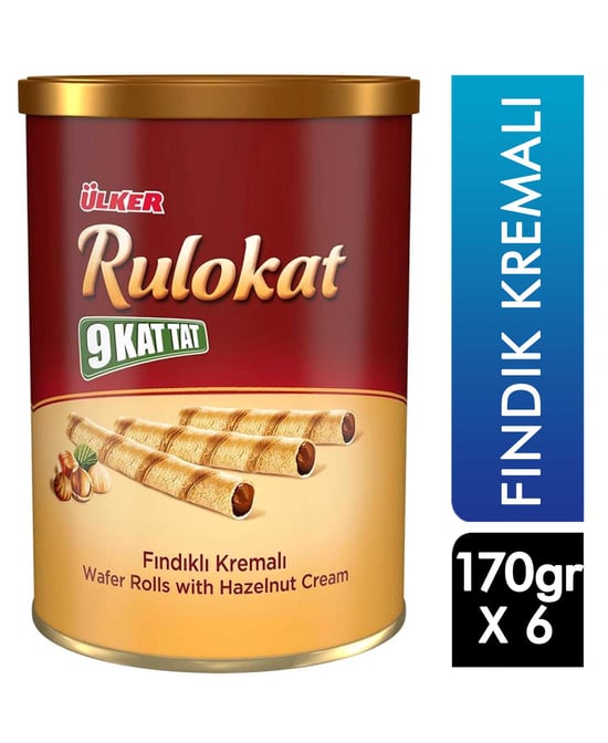 Ülker 9 Tat Kat Rulokat Gofret 170 Gr X 6'lı Koli Fındık Kremalı
