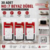Medalyan Dl-37 ( No-7 ) ( 30pcs ) Dübel Beyaz & Plastik