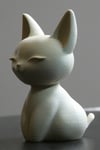 Huzurlu Minimalist Oturan Kedi Figürlü Dekoratif Biblo