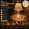 Yakut-9878 Kristal Damlalı Mumluk & Masa Lamba Abajur Mini Pilli