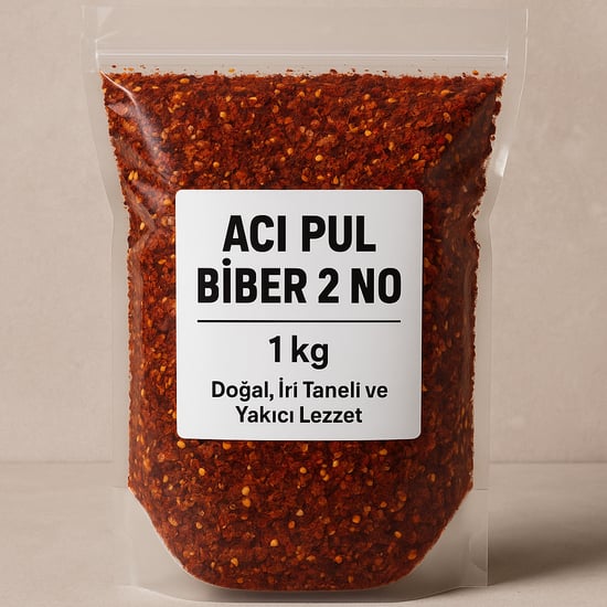 Acı Pul Biber 2 No – 1 Kg | Doğal, İri Taneli ve Yakıcı Lezzet