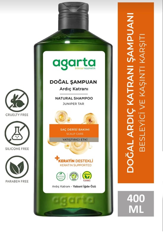 Agarta Ardıç Katranı ve Keratin Şampuanı - Saç Egzaması-saç Dökülme Kepek Karşıtı 400 Ml