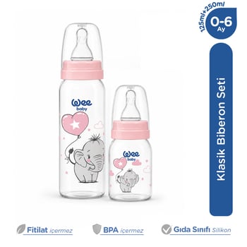 Wee Baby Klasik Pp Biberon Seti 125 Ml + 250 Ml Pembe 0-6 Ay