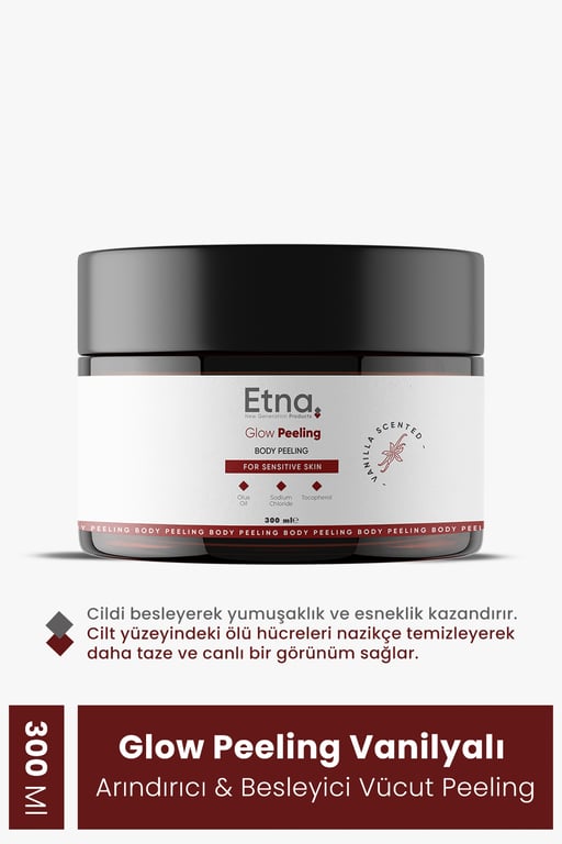 Etna Pharma Vanilya Özlü Gözenek Sıkılaştırıcı, Cilt Yenileyici ve Arındırıcı Yüz ve Vücut Glow Peeling 300 Ml