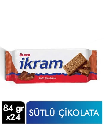 Ülker İkram Kremalı Bisküvi 84 Gr 24'lü Sütlü Çikolatalı