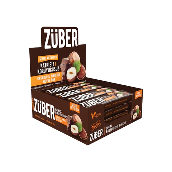 Züber Kakaolu ve Fındıklı Meyve Bar 40 gr