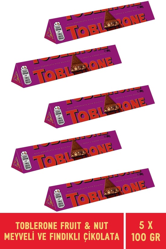 Toblerone Fruit & Nut Meyveli ve Fındıklı Tablet Çikolata 100 Gr