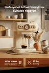 Espresso Latte Cappuccino Kahve Makinesi Süt Köpürtücülü 20bar Basınçlı 1,2lt Em-01 Ristretto