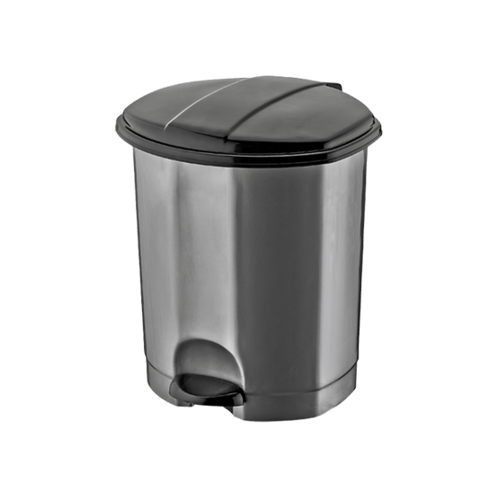 Dünya-01013-400&410 ( Siyah & Gri ) ( 18lt ) ( Pedallı ) Çöp Kovası Plastik ( 305x301x390mm )