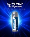 Philips Alkalin 12v A27 Mn27 Uyumlu Kumanda Pili 5'li Blister