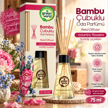 Green World Bambu Çubuklu Oda Parfümü 75 Ml Country Flowers – Nostalji Çiçekleri