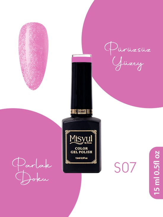 Misyul Uv Led Kalıcı Oje Nail Art 15 Ml Simli Seri S07