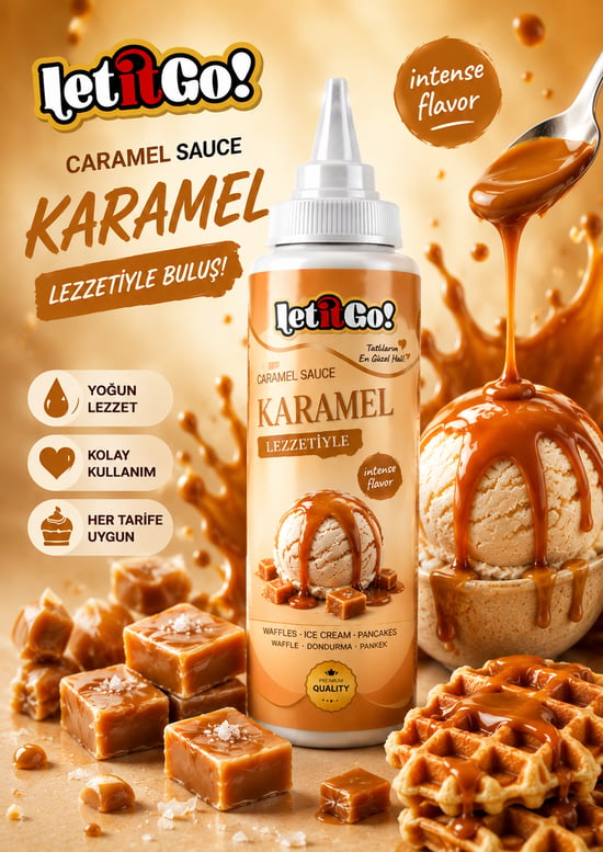 Karamel Aromalı Sos 300 Gr *waffle* Krep*pankek* Triliçe Sosu