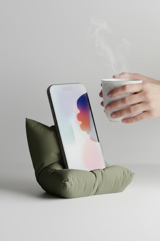 Yastık Figürlü Özel Tasarım Telefon Standı Yeşil