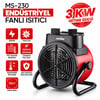 Marsstar Ms-230 ( Sıcak ) ( Ptc Seramik Rezistans ) ( Endüstriyel ) ( Fanlı ) Elektrikli Isıtıcı ( Soba ) ( 2 Kademeli Güç Ayar ) ( 3kw )