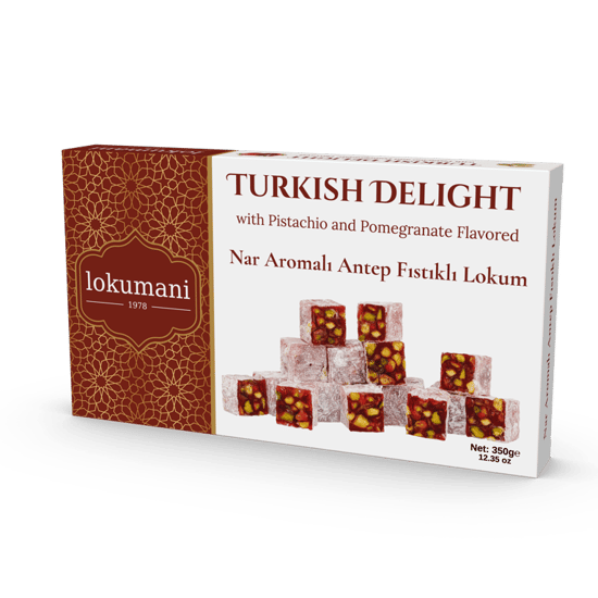 lokumani Nar Aromalı Antep Fıstıklı Lokum 350 Gr - ön