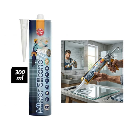 Zipper Ayna & Cam Yapıştırıcı ( Şeffaf ) Ayna Silikon 300ml