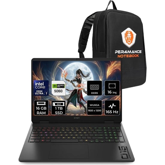 Hp Omen Slim 16 Core Ultra 7 255h Rtx 5060 8gb 16gb Ram 1tb Ssd 16" Fhd+ 165hz Freedos Ck9l3eapn308