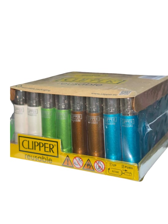 Clipper Micro Renkli Taşlı Çakmak 48'li (karma)