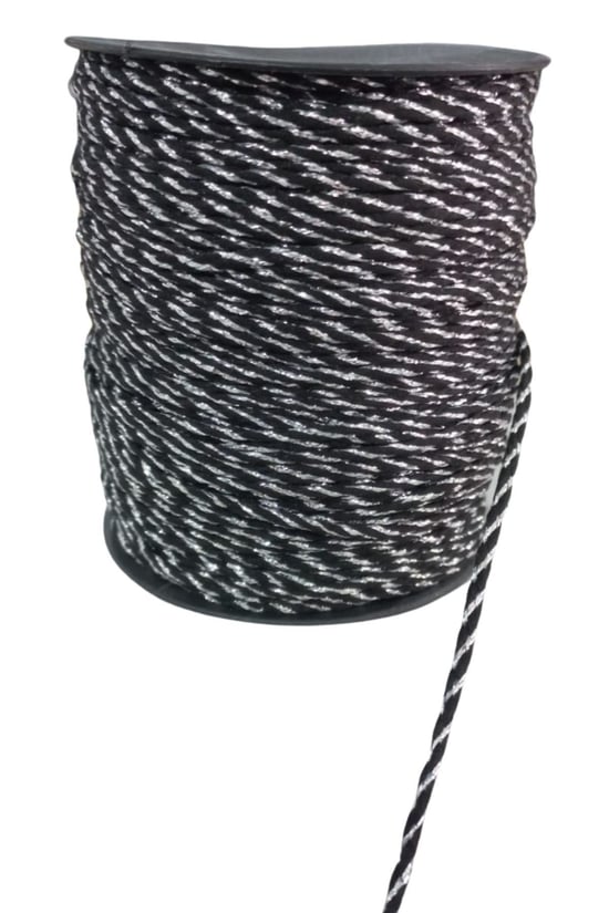 Bileklik İpi, Hediye Paketleme İpi, Şans, Bereket, Aşk, Şifa, Güç 5 Mm Pamuk 5 Metre Siyah